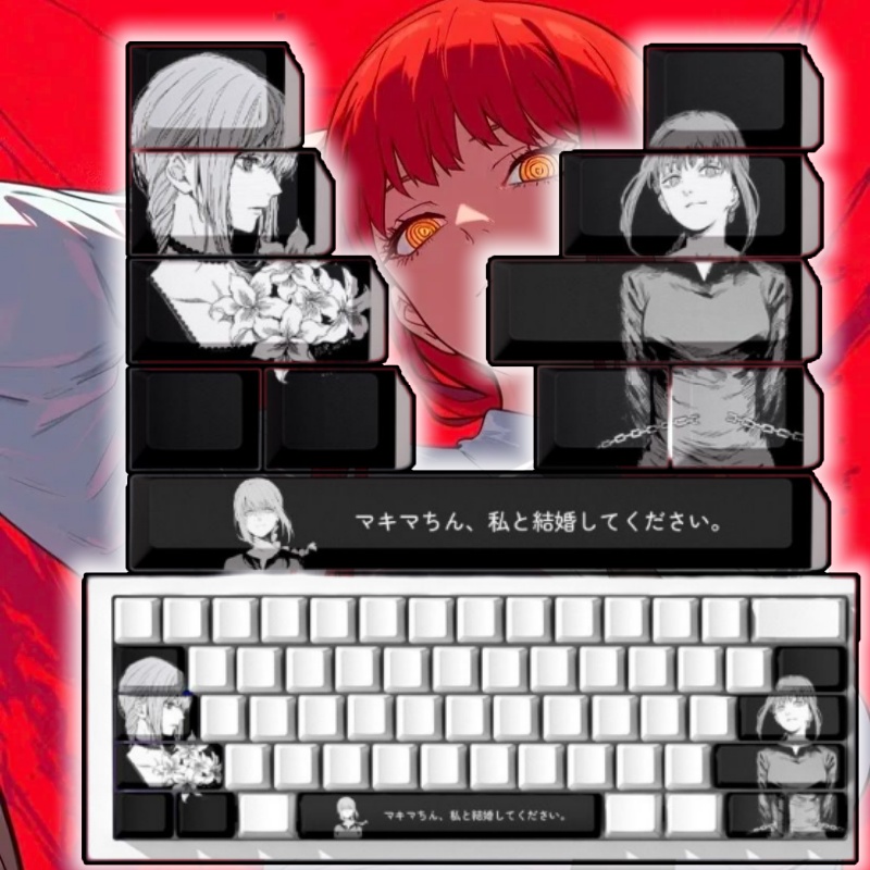 Gaming Accessories Aesthetic - คีย์แคปธีมอนิเมะ Chainsaw Man Makima คีย์บอร์ดแบบกลไก PBT