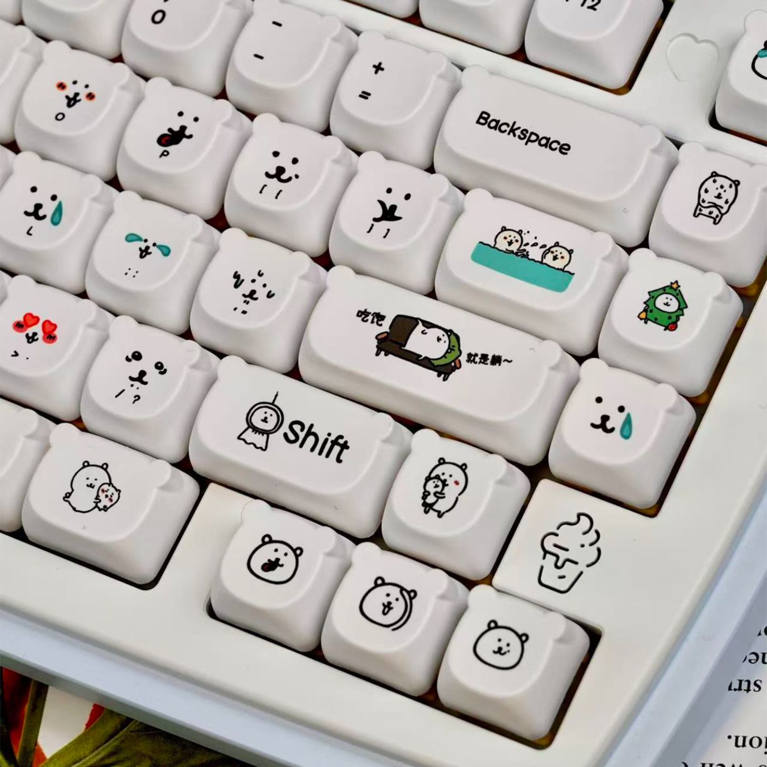 คีย์แคปการ์ตูนหมีน่ารักแบบ PBT - Gaming Accessories Aesthetic บทวิจารณ์และราคา