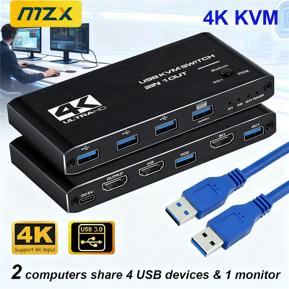 KVM สวิตช์ 4K 60Hz ฮับ USB 3.0 - Gaming Accessories Rack บทวิจารณ์และราคา